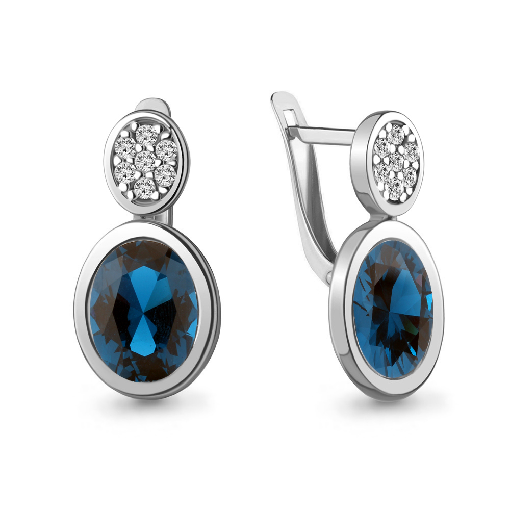 

Серьги из серебра с фианитом Aquamarine Aquamarine 4768093А_925_р, 4768093А_925_р