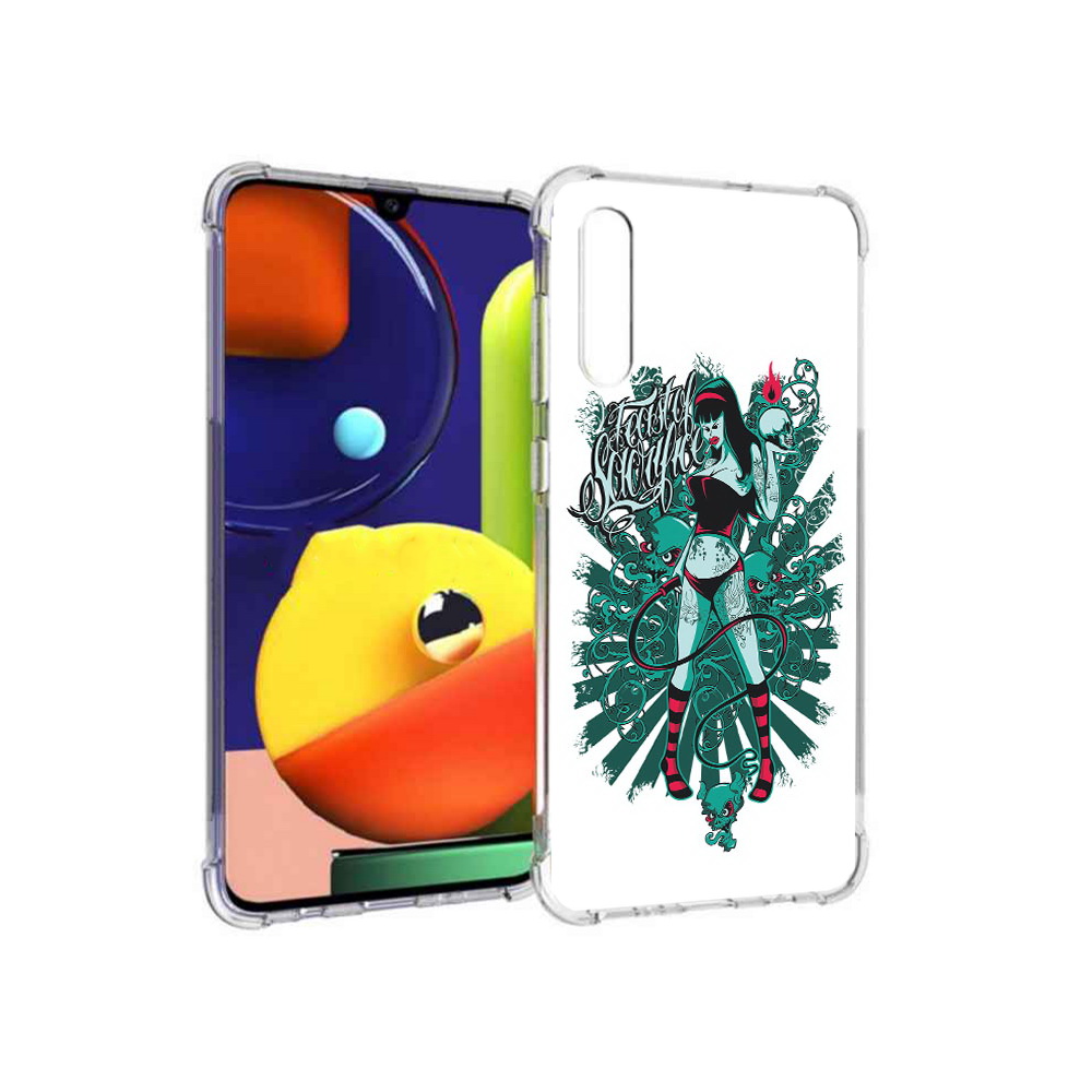Чехол MyPads Tocco для Samsung Galaxy A70 нарисованная девушка в татуировках