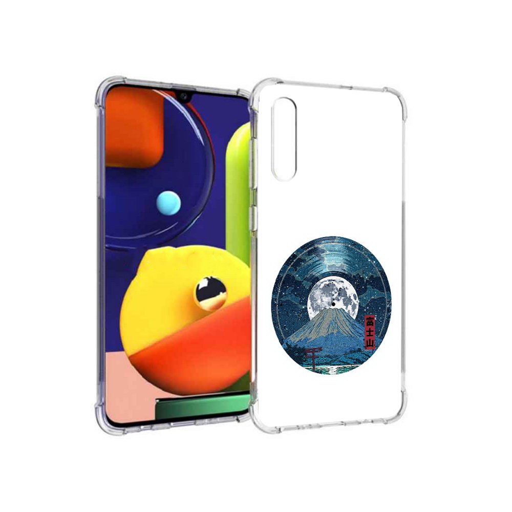 

Чехол MyPads Tocco для Samsung Galaxy A70 нарисованная виниловая гора с луной, Прозрачный, Tocco