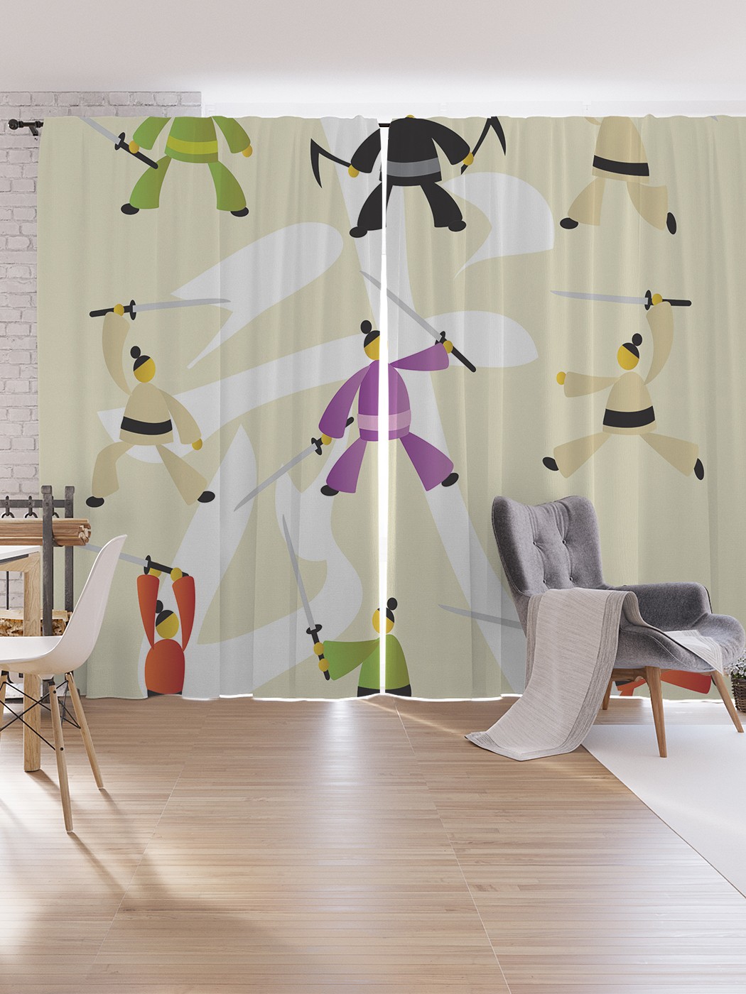 

Шторы под лён JoyArty "Борьба с мечом", серия Oxford DeLux, 340х265 см, Борьба с мечом