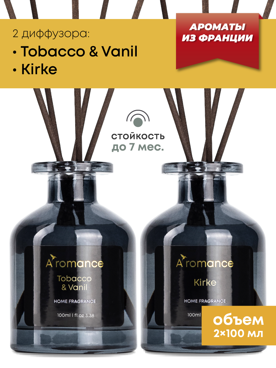 Диффузор для дома с палочками Aromance Tobacco & Vаnil + Kirke
