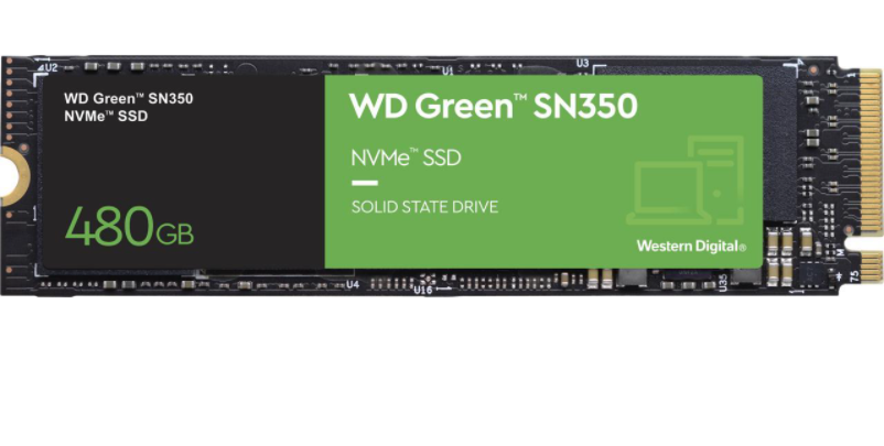 SSD накопитель WD Green SN350 M.2 2280 480 ГБ (WDS480G2G0C)