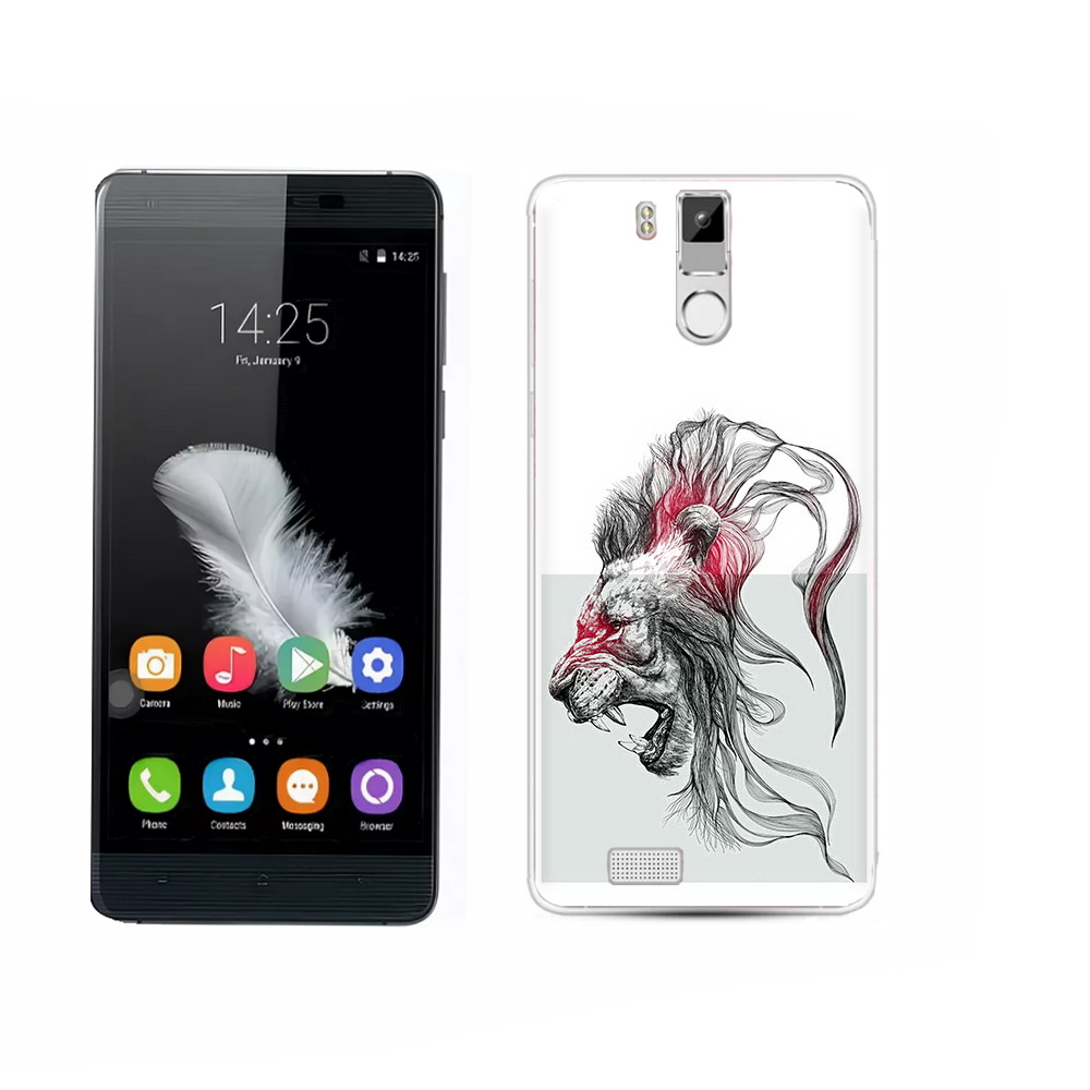 

Чехол MyPads Tocco для Oukitel K6000 Pro разъяренный лев, Прозрачный, Tocco