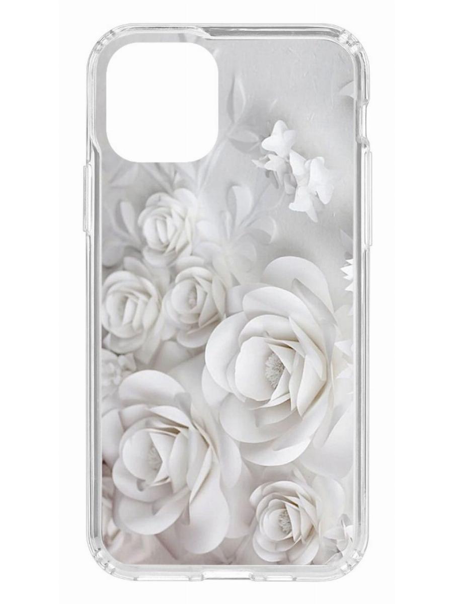 фото Чехол на apple iphone 11 pro kruche print white roses кruче