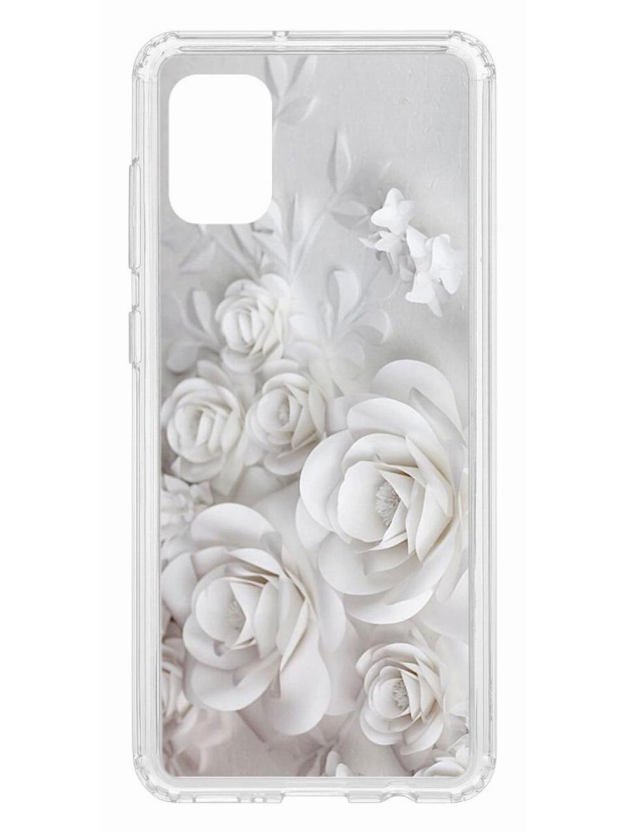 фото Чехол на samsung galaxy a31 kruche print white roses кruче