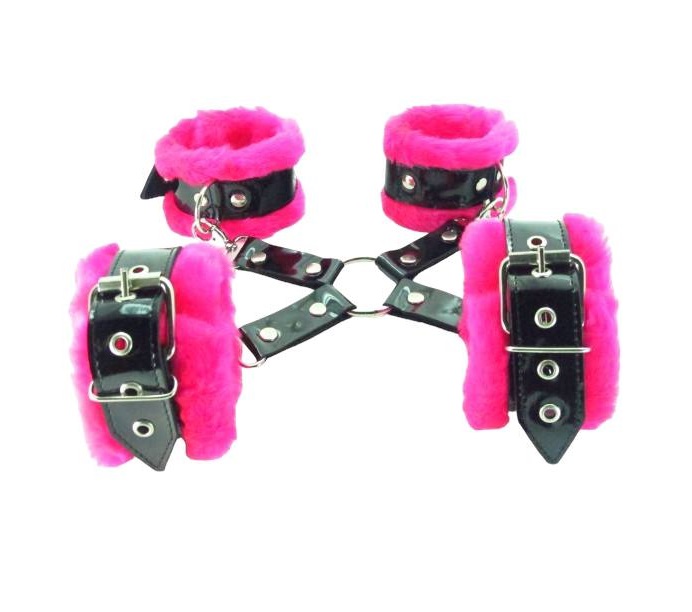 Набор фиксаторов BDSM Арсенал BDSM Light краб с розовым мехом