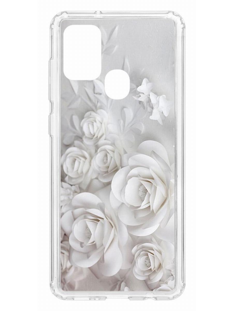 фото Чехол на samsung galaxy a21s kruche print white roses кruче