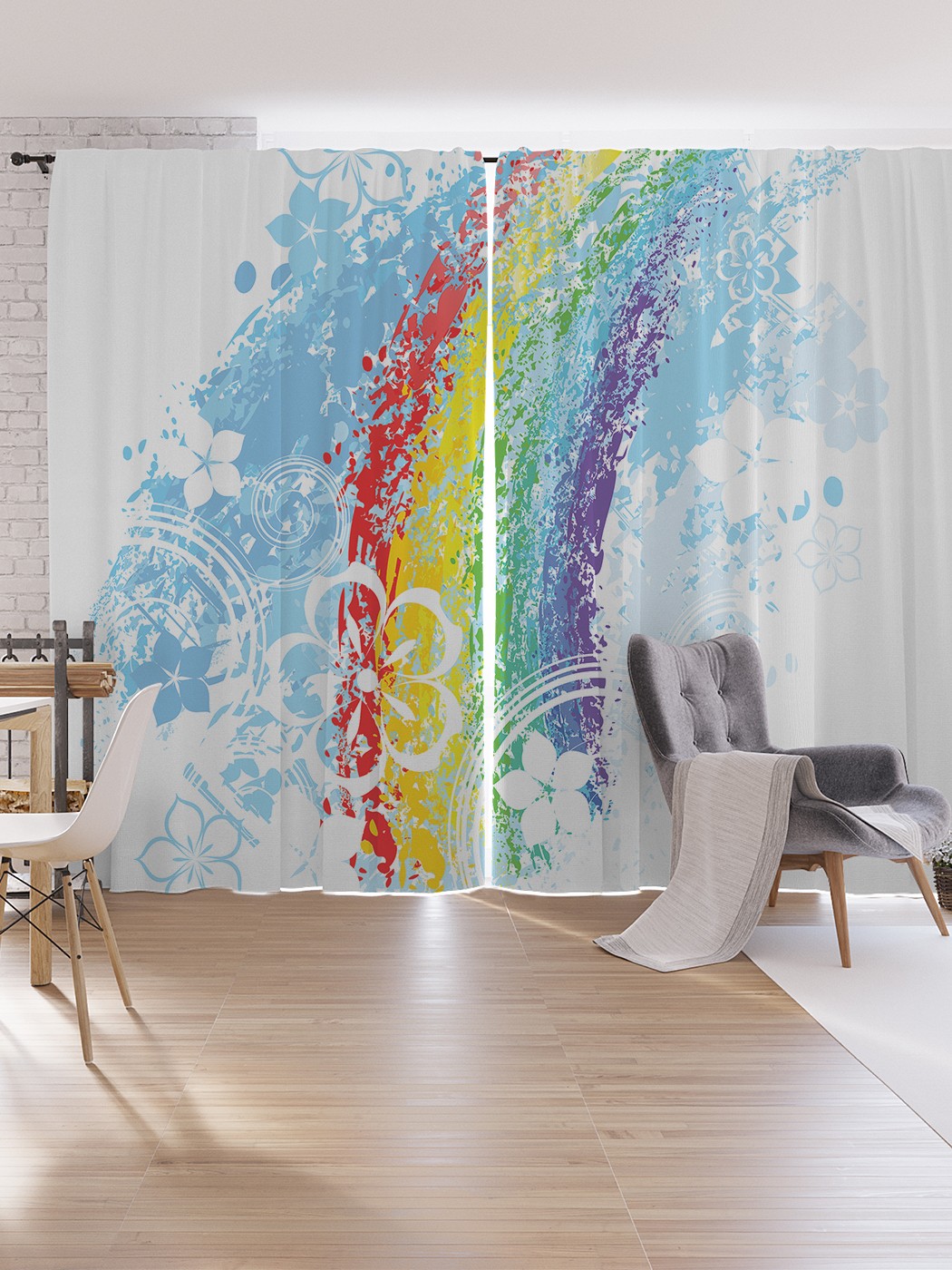 

Шторы под лён JoyArty "Гранжевая радуга", серия Oxford DeLux, 340х265 см, Гранжевая радуга