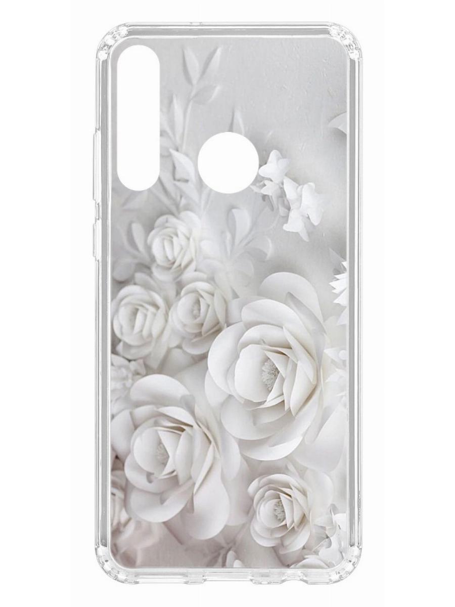 фото Чехол на huawei y6p 2020 kruche print white roses кruче