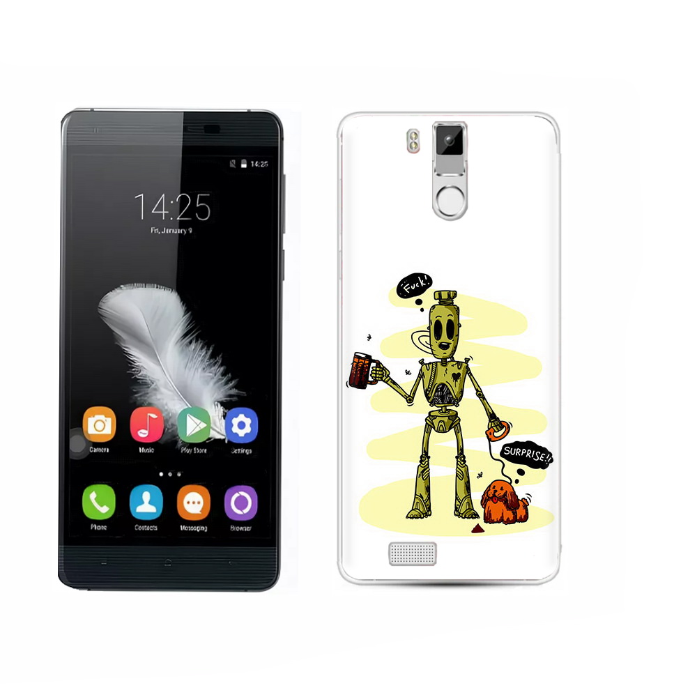 

Чехол MyPads Tocco для Oukitel K6000 Pro прикольный робот, Прозрачный, Tocco