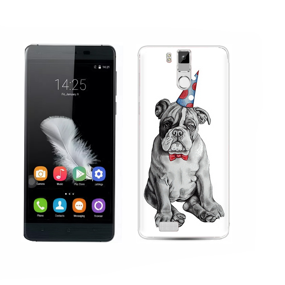 

Чехол MyPads Tocco для Oukitel K6000 Pro праздничный щенок, Прозрачный, Tocco