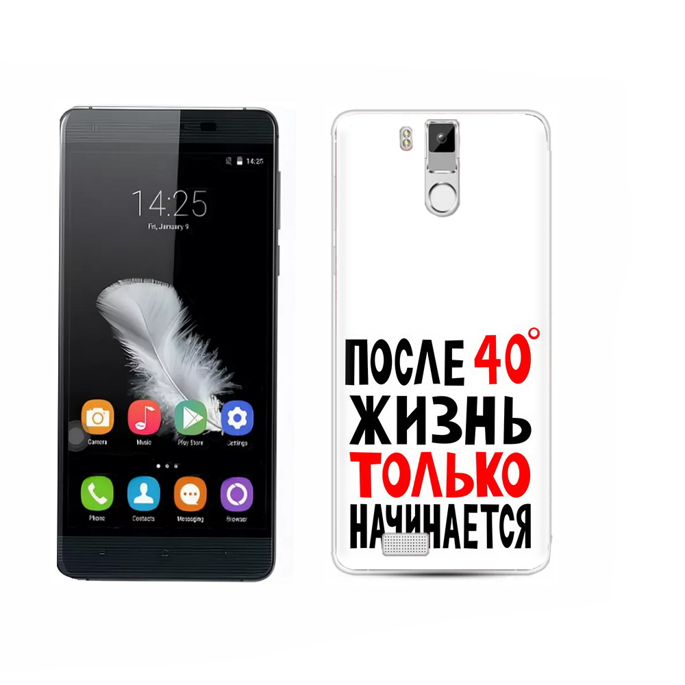 

Чехол MyPads Tocco для Oukitel K6000 Pro после 40 жизнь начинается, Прозрачный, Tocco