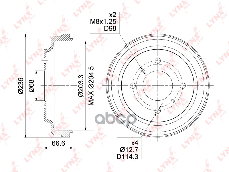 

Барабан Тормозной (203x43) Nissan Almera Classic 06> LYNXauto арт. bm-1114
