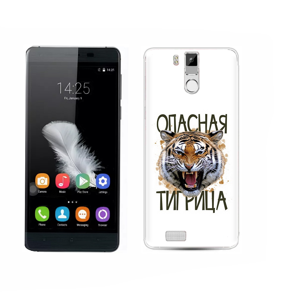 

Чехол MyPads Tocco для Oukitel K6000 Pro опасная тигрица, Прозрачный, Tocco
