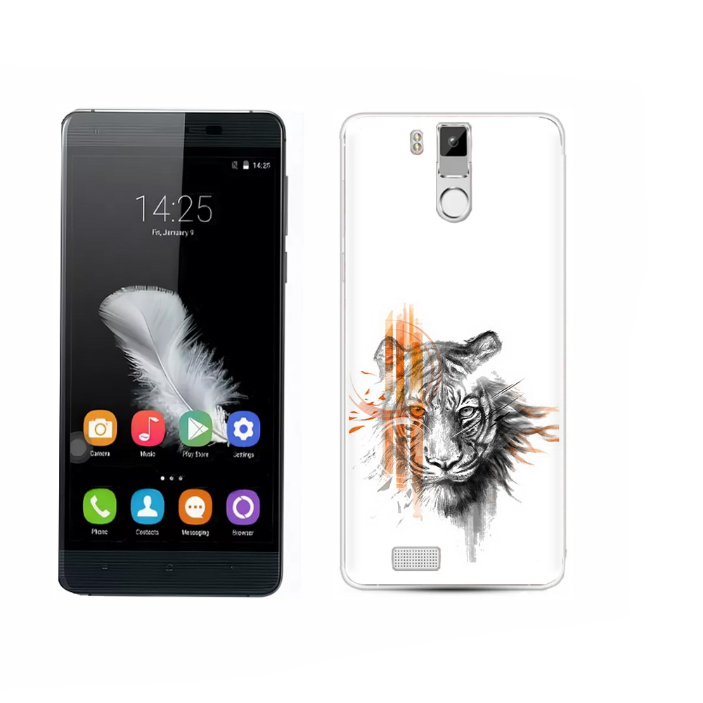 

Чехол MyPads Tocco для Oukitel K6000 Pro огненный тигр, Прозрачный, Tocco