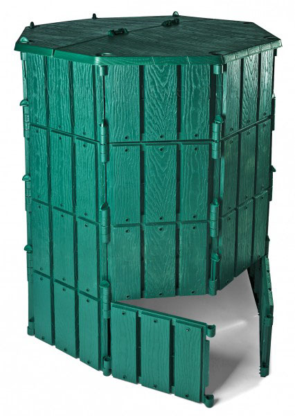 фото Компостер садовый пластиковый с крышкой и дном, высота 120 см, диаметр 90 см (800 литров) protent