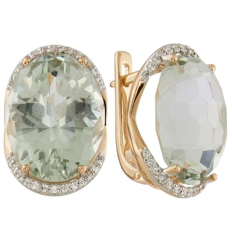 

Серьги из красного золота ALORIS Серьги 1504АзКц, фианит/аметист, Серьги 1504АзКц