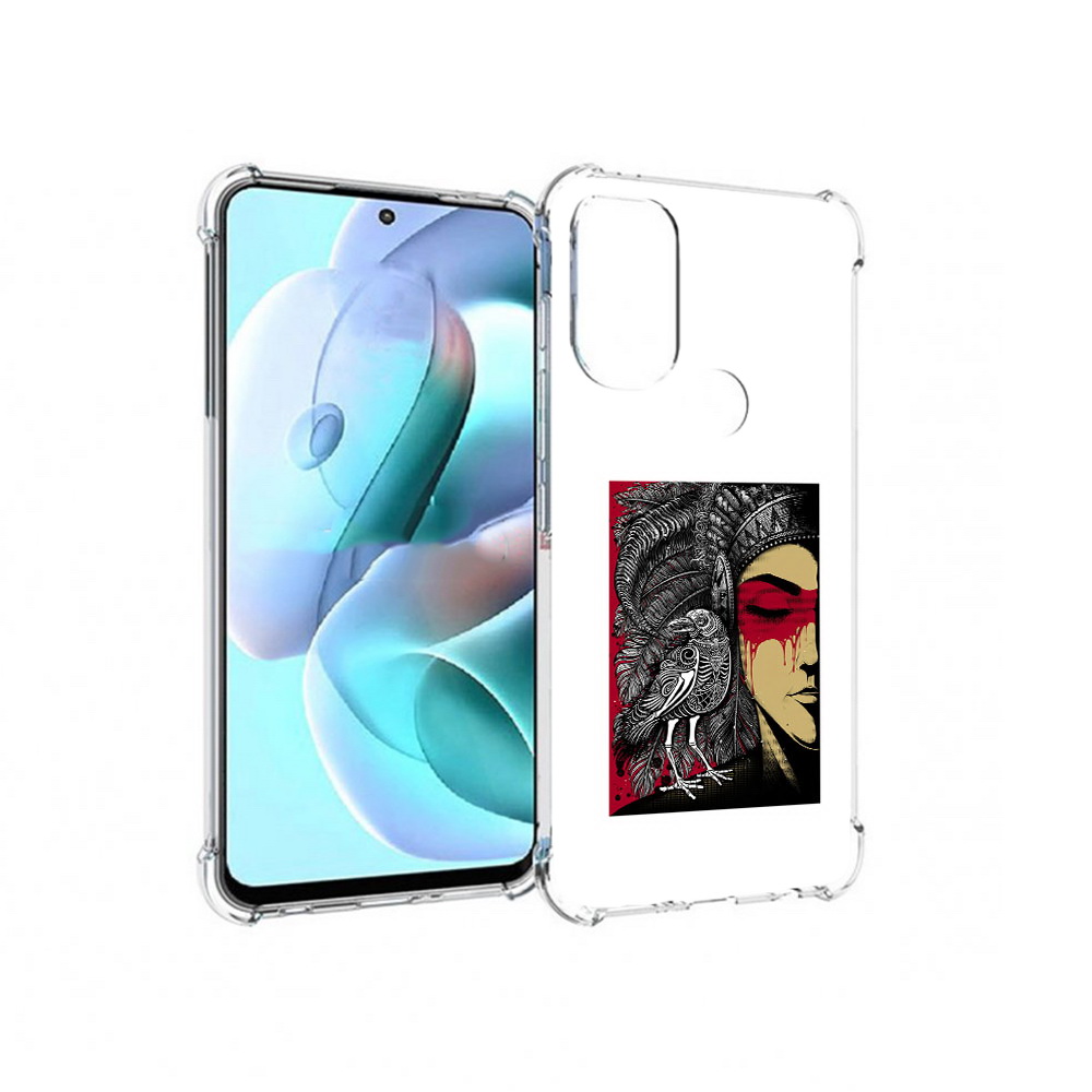 

Чехол MyPads Tocco для Motorola Moto G71 девушка с вороном в абстракции (PT227080.353.311), Прозрачный, Tocco