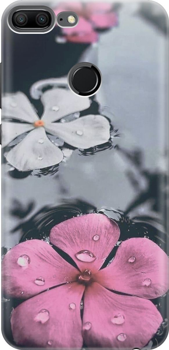 

Силиконовый чехол на Honor 9 Lite с принтом "Фиалки в воде", Розовый;серый, 4455