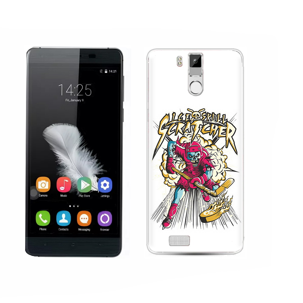 

Чехол MyPads Tocco для Oukitel K6000 Pro нарисованный скелет хоккеист, Прозрачный, Tocco