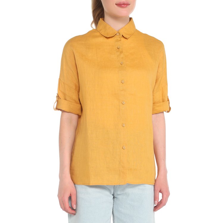 

Рубашка женская Maison David MLY2115 желтая XS, Желтый, MLY2115
