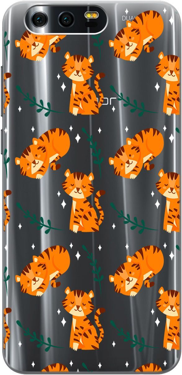 

Силиконовый чехол на Honor 9с 3D принтом "Tigers" прозрачный, 5224