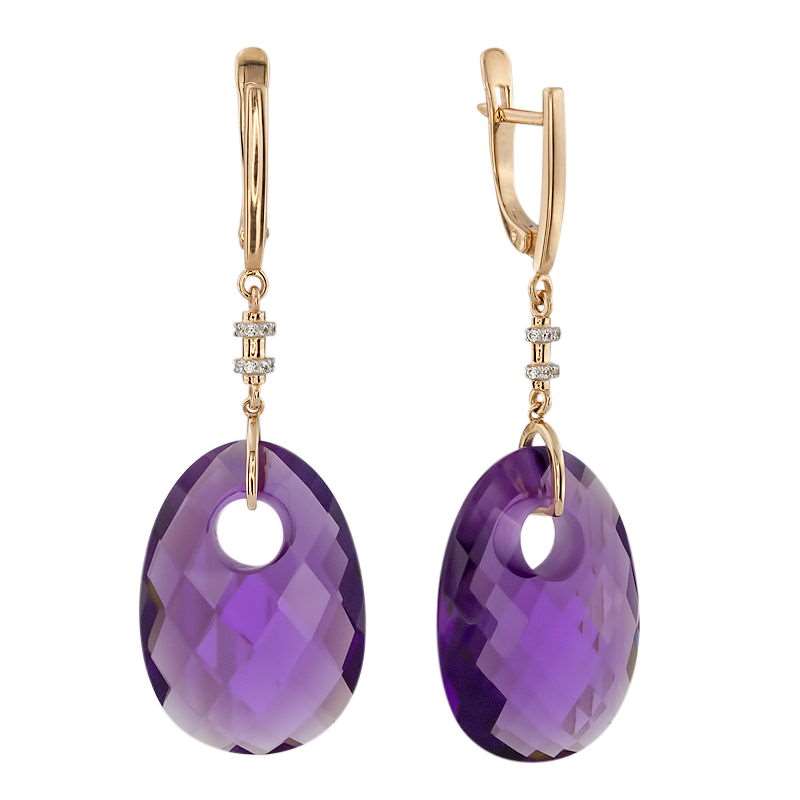 

Серьги из красного золота с аметистом ALORIS 1481АКц, Серьги 1481АКц