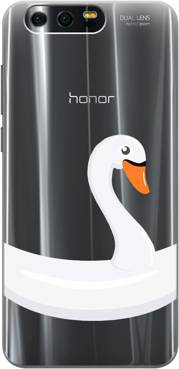 

Силиконовый чехол на Honor 9с 3D принтом "Swan Swim Ring" прозрачный, Прозрачный;белый, 5224