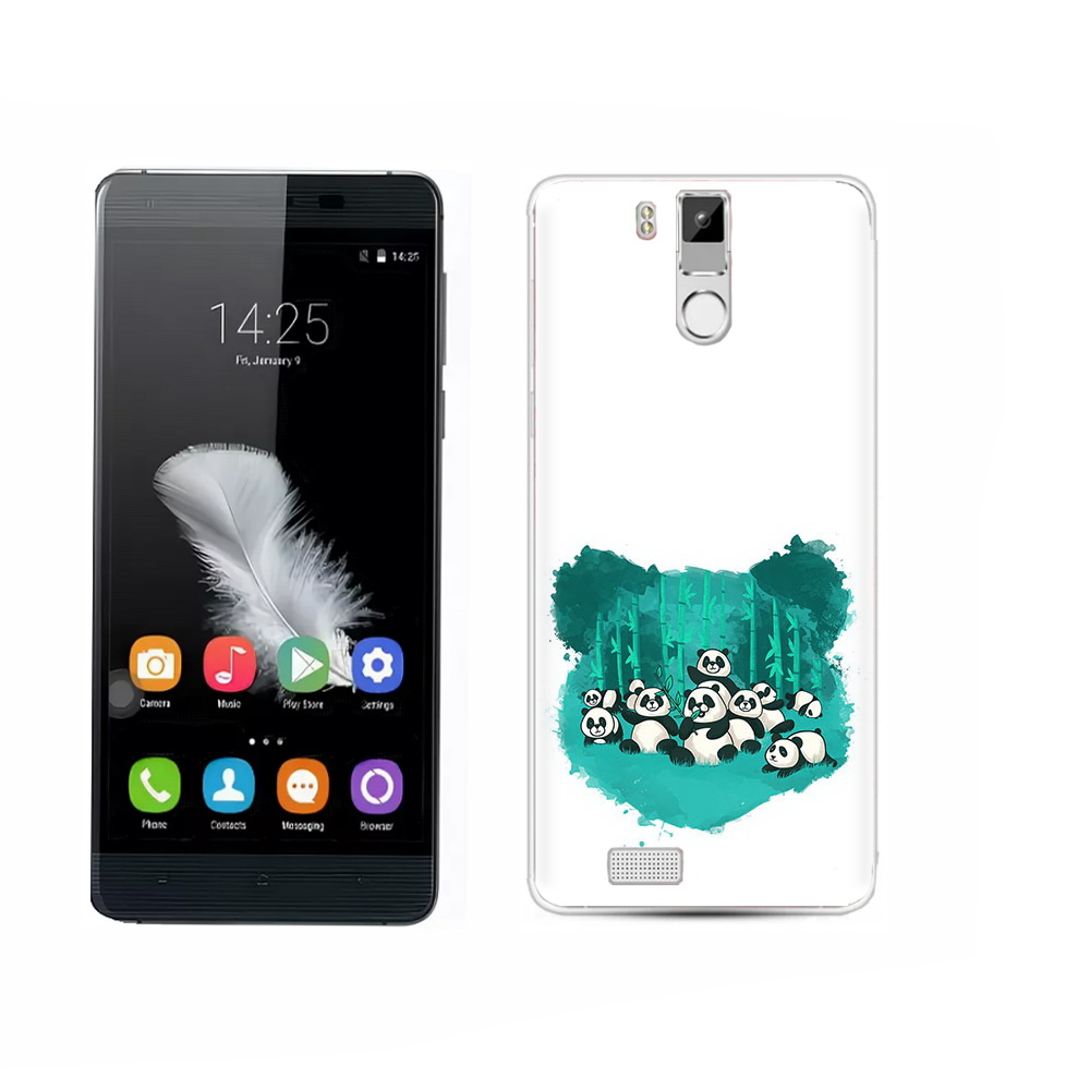 

Чехол MyPads Tocco для Oukitel K6000 Pro нарисованные панды, Прозрачный, Tocco