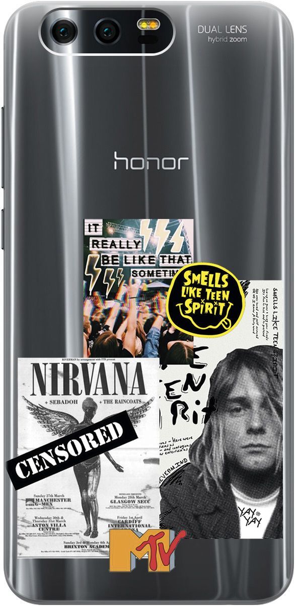 

Силиконовый чехол на Honor 9с 3D принтом "Nirvana" прозрачный, Прозрачный;белый, 5224