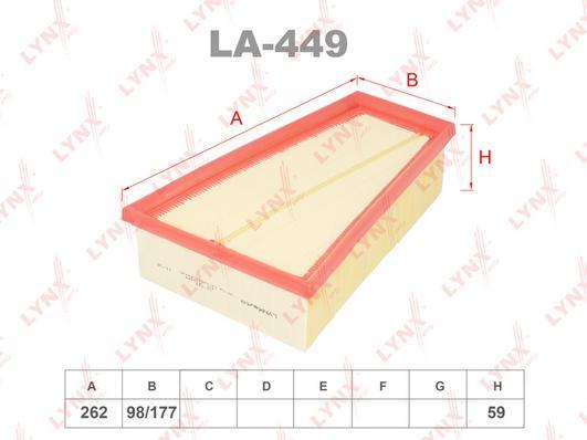 

Фильтр воздушный Lynx LA449