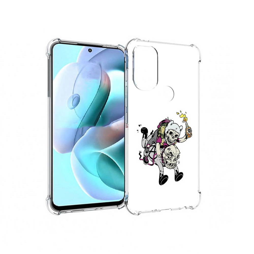 

Чехол MyPads Tocco для Motorola Moto G71 время приключений скелеты (PT227080.353.277), Прозрачный, Tocco