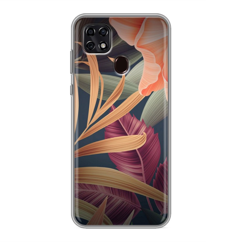 

Дизайнерский силиконовый чехол для ZTE Blade 20 Smart Тропические листья