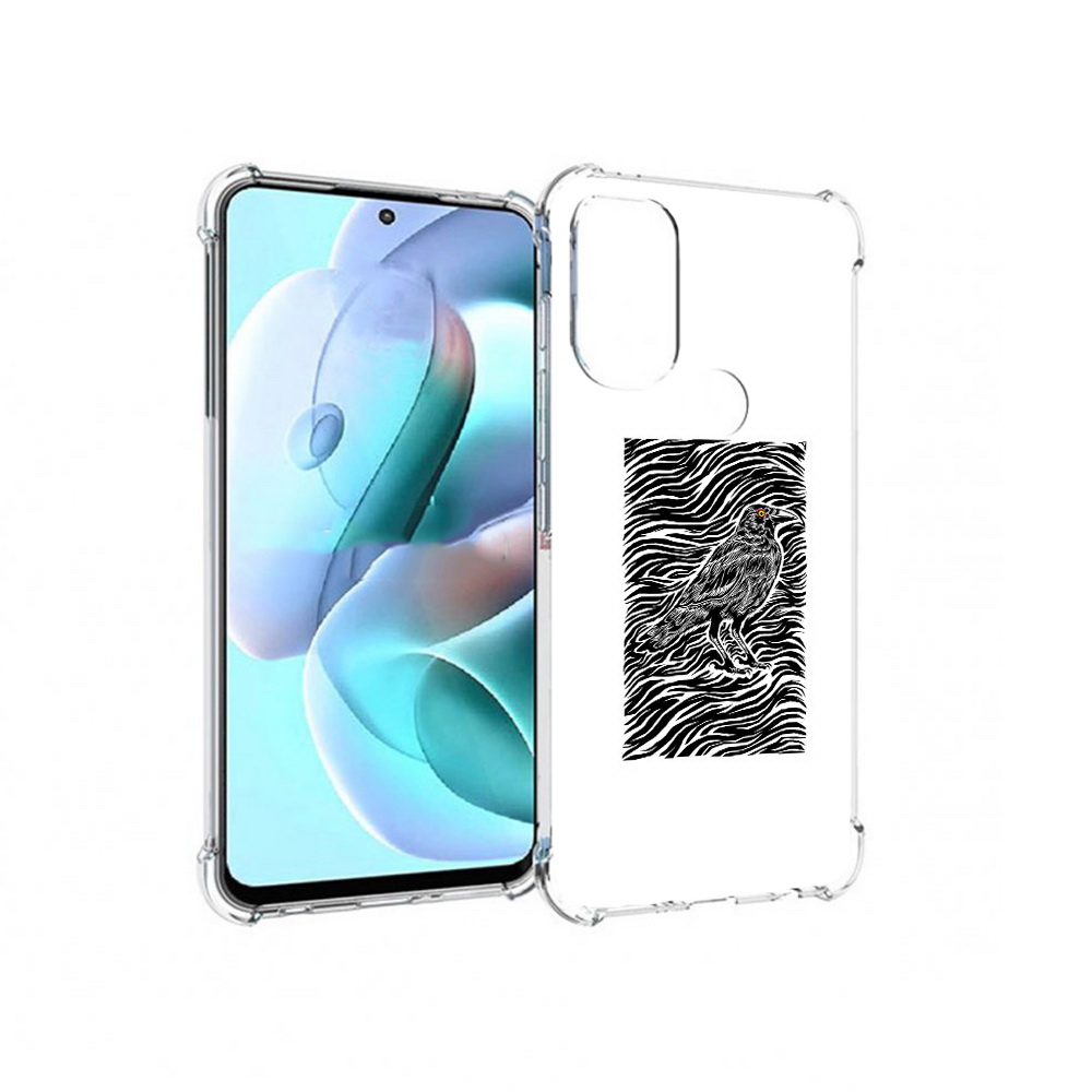 

Чехол MyPads Tocco для Motorola Moto G71 ворон в абстракции (PT227080.353.272), Прозрачный, Tocco