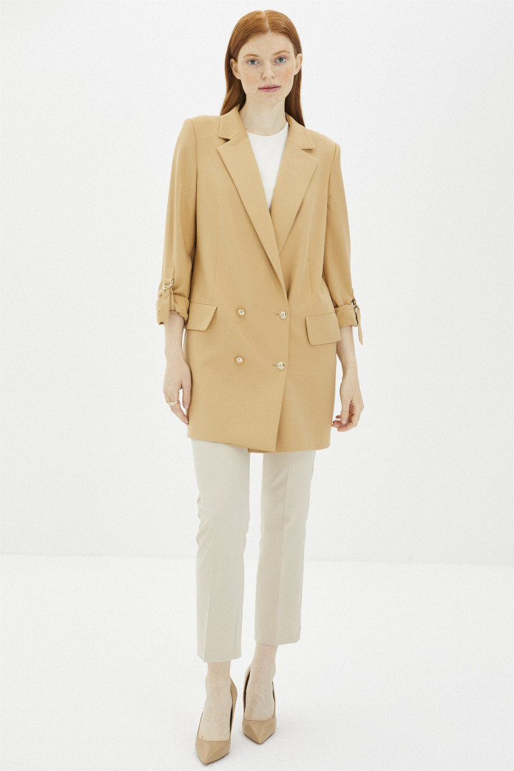 

Пиджак женский Zuhre 3395 бежевый 42 EU (доставка из-за рубежа), 3395