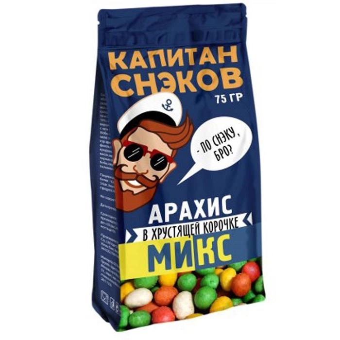 

Арахис Капитан снэков в глазури микс 75 г