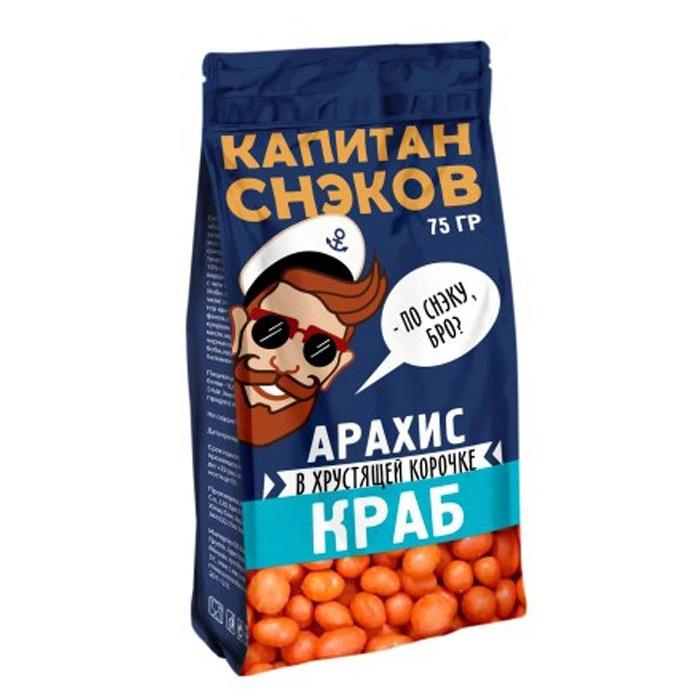 

Арахис Капитан снэков со вкусом краба в глазури 75 г