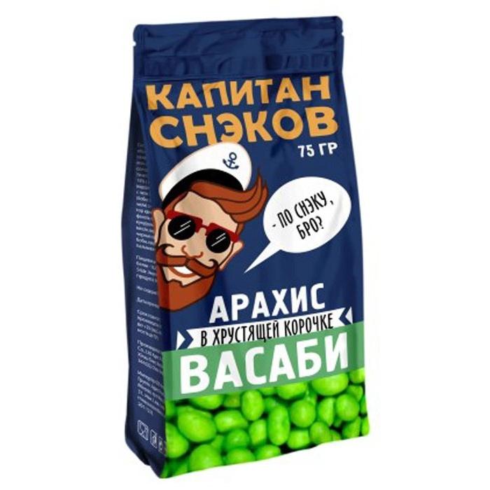

Арахис Капитан снэков со васаби краба в глазури 75 г