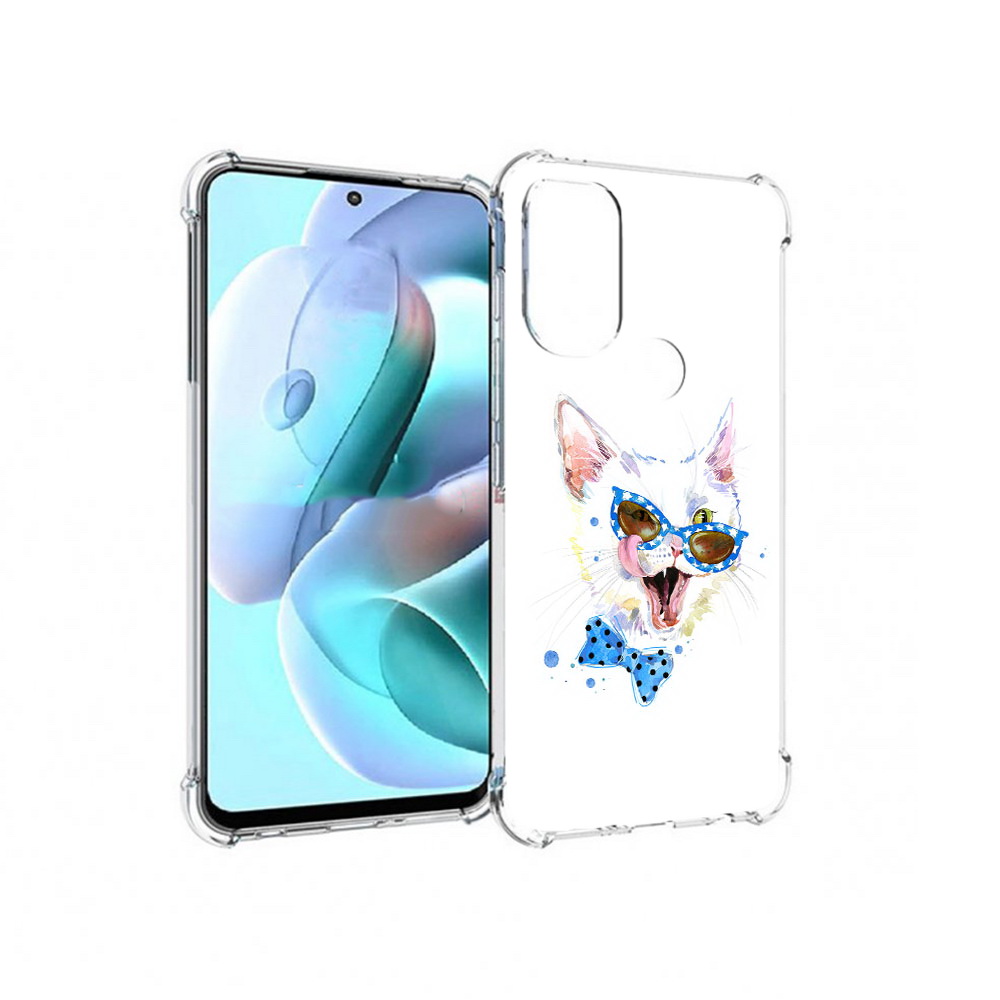 

Чехол MyPads Tocco для Motorola Moto G71 белый кот (PT227080.353.229), Прозрачный, Tocco