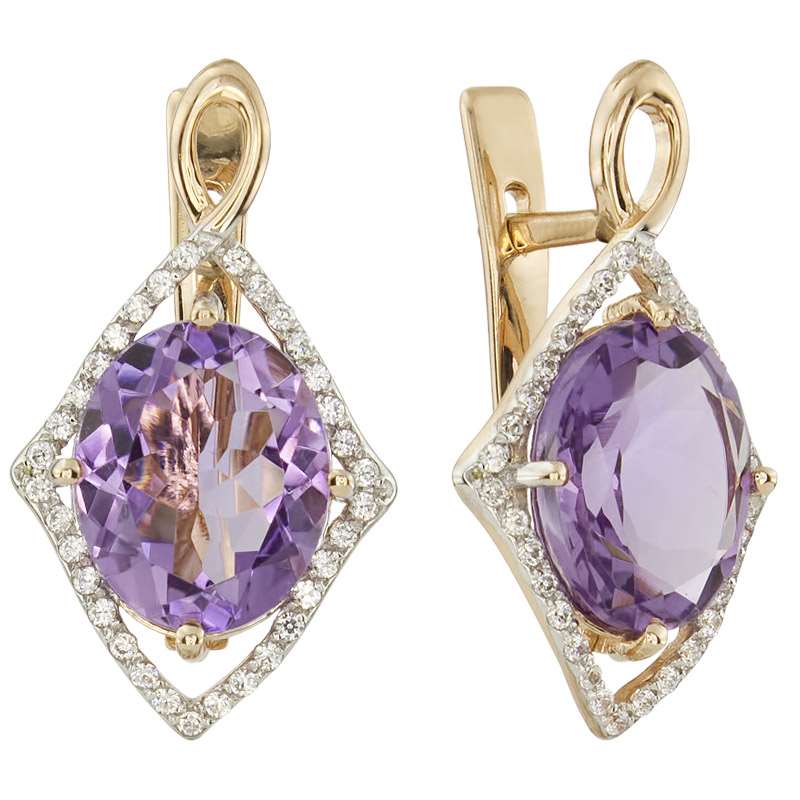 

Серьги из красного золота с аметистом ALORIS 1477АКц, Серьги 1477АКц