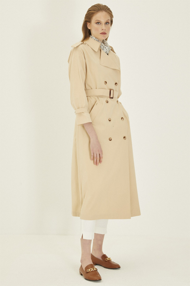 

Плащ женский Zuhre 3166 бежевый 48 EU (доставка из-за рубежа), 3166