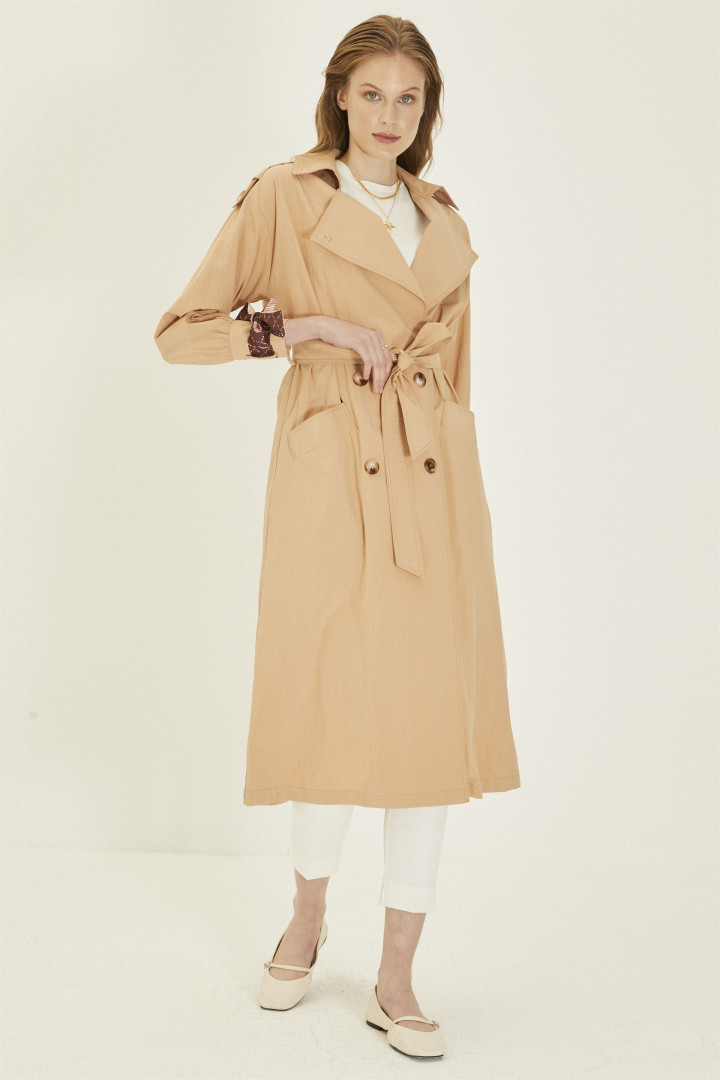 

Плащ женский Zuhre 3163 бежевый 38 EU (доставка из-за рубежа), 3163