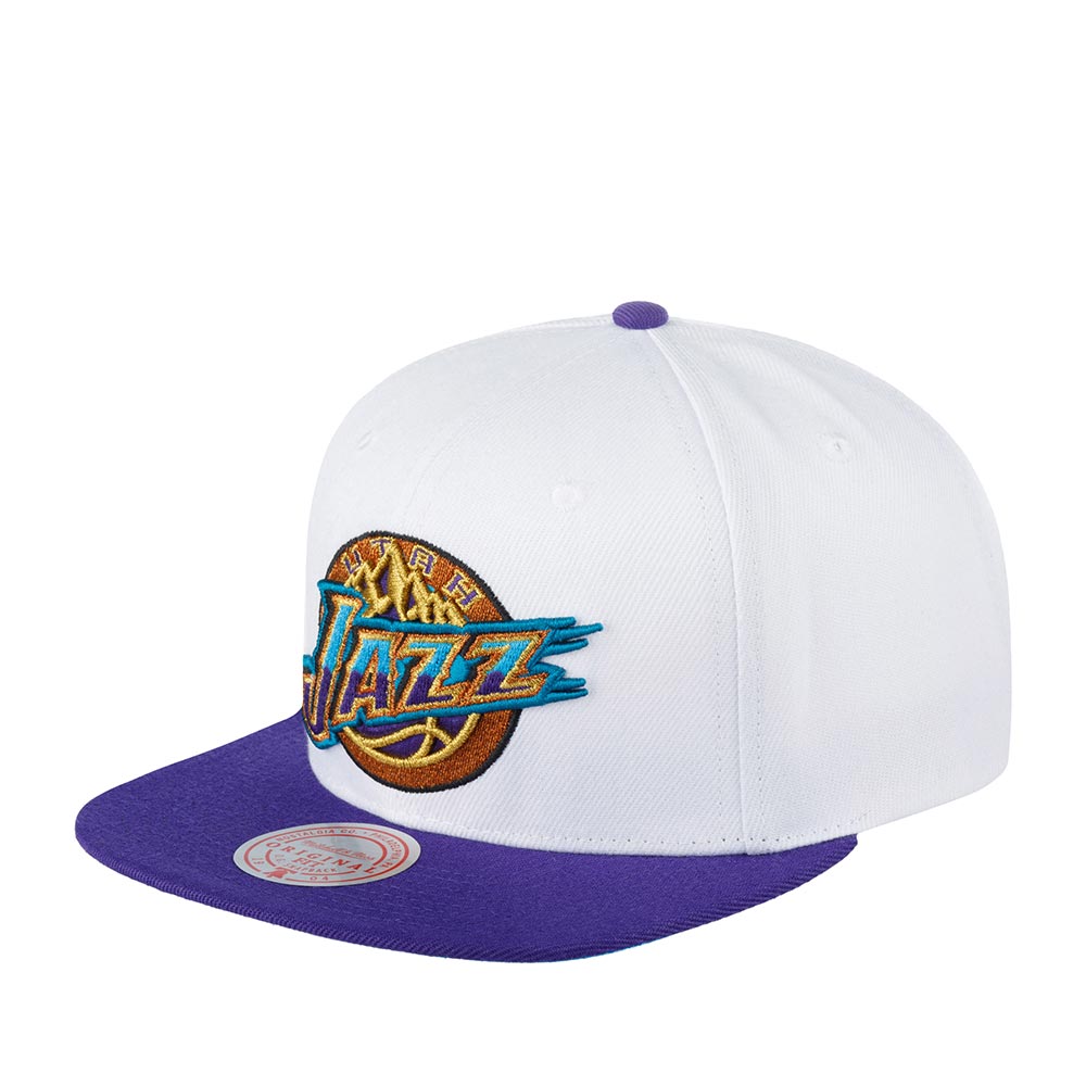 Бейсболка унисекс MITCHELL NESS 6HSSSH21294-UJAWHPR Utah Jazz NBA белая / фиолетовая