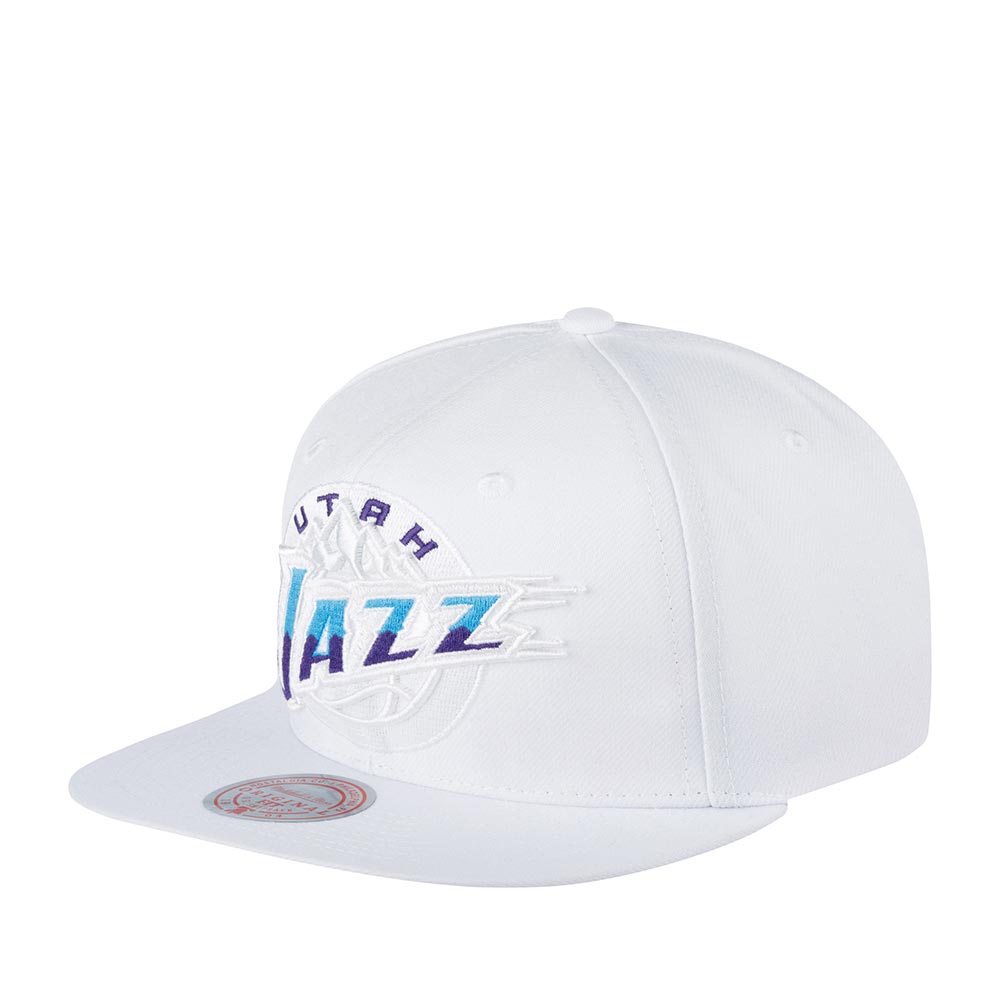 Бейсболка унисекс MITCHELL NESS 6HSSJS19203-UJAWHLB Utah Jazz NBA белая / голубая