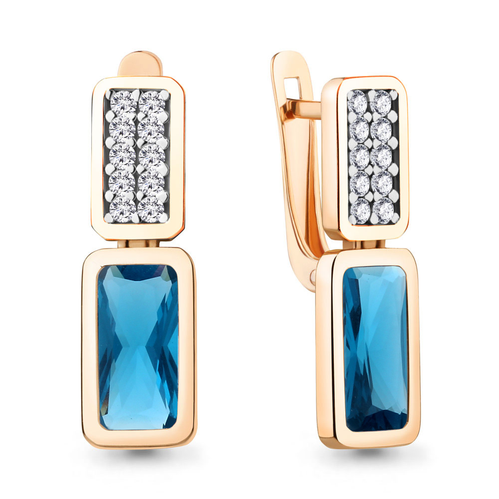 

Серьги из серебра с фианитом Aquamarine Aquamarine 4767993А_925_з, 4767993А_925_з