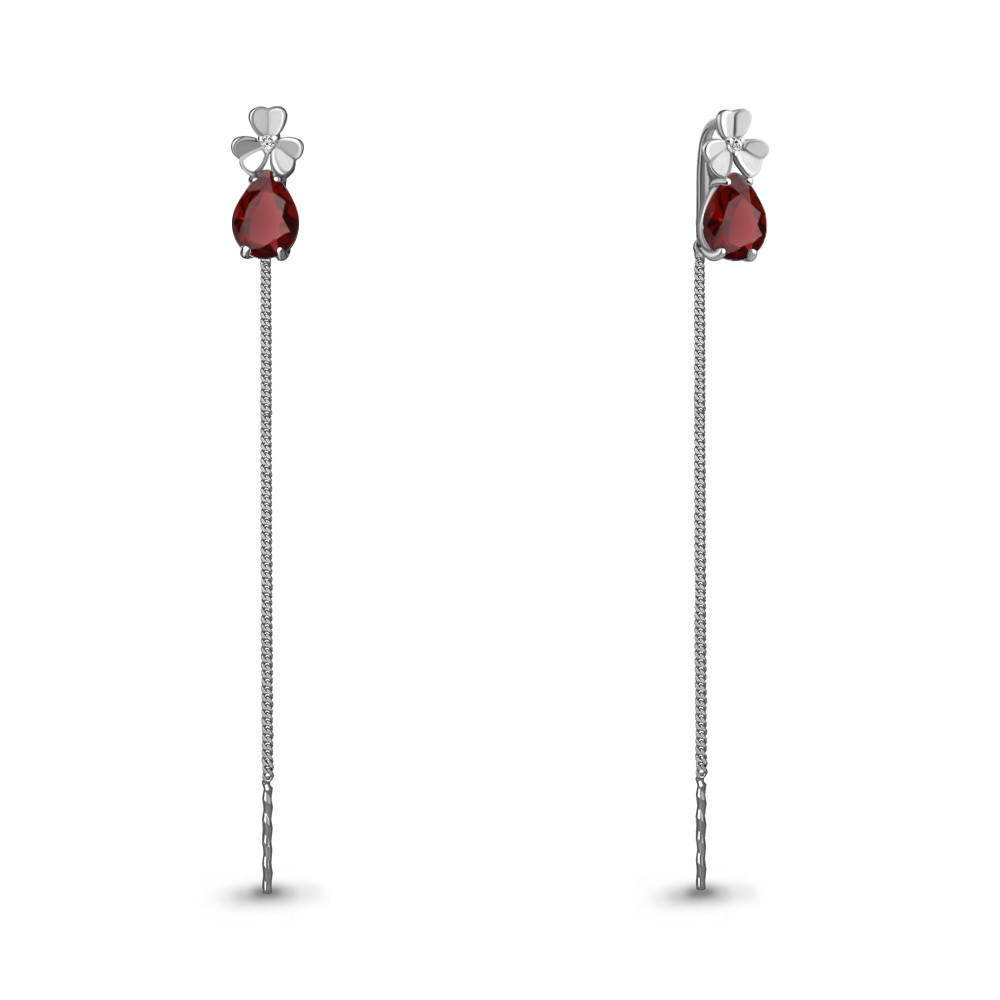 

Серьги из серебра с гранатом Aquamarine Aquamarine 4767803А_925_р, 4767803А_925_р