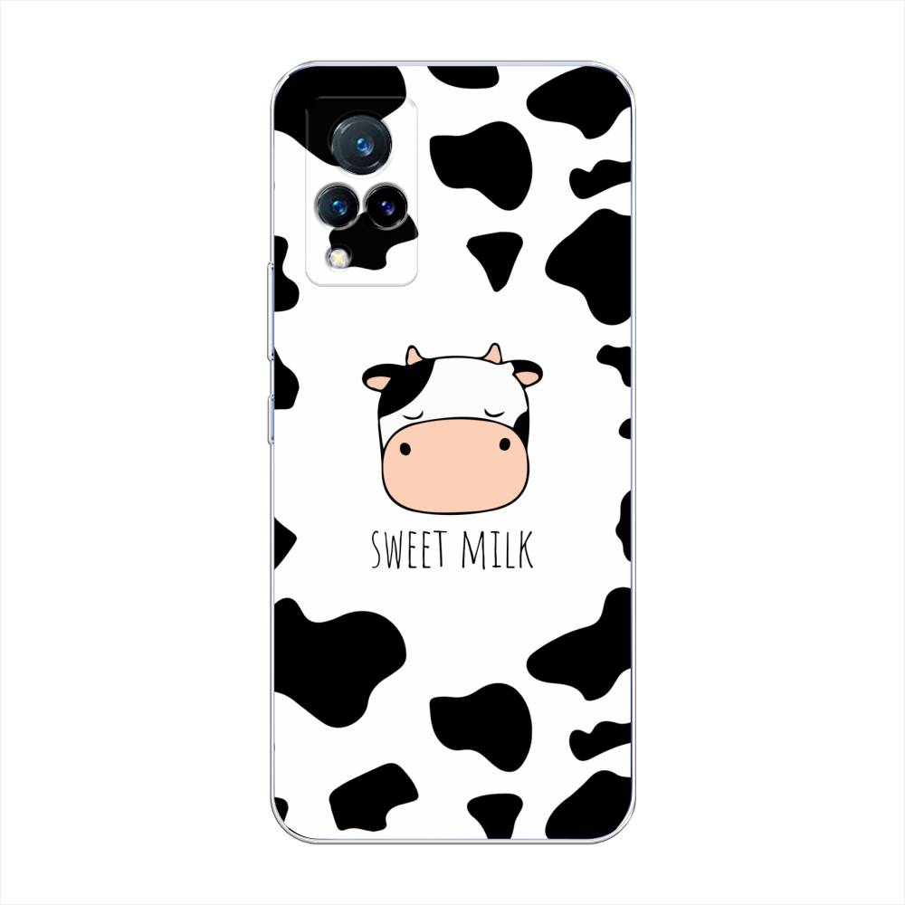 

Чехол на Vivo V21 "Sweet milk", Розовый;белый;черный, 264350-1