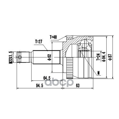 

Шрус Наружный Z87302r Nsii0017261740 Zikmar арт. Z87302R