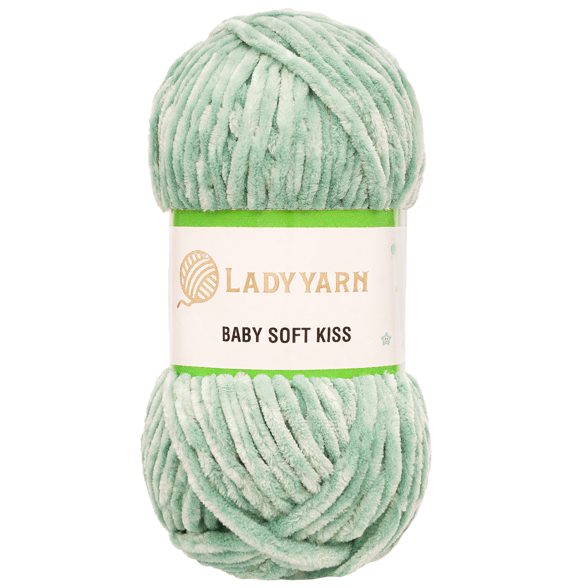 Пряжа плюшевая LadyYarn 'Baby Soft Kiss' 100г 100м, микрополиэстер (светло-бирюзовый), 5шт