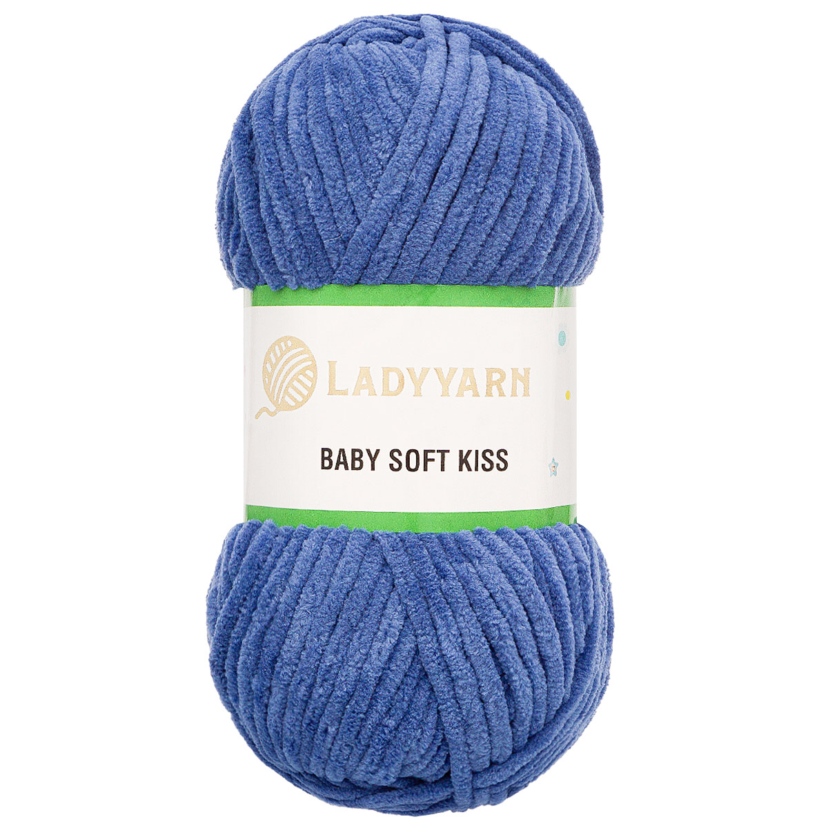 Пряжа плюшевая LadyYarn 'Baby Soft Kiss' 100г 100м, микрополиэстер (синий), 5 шт